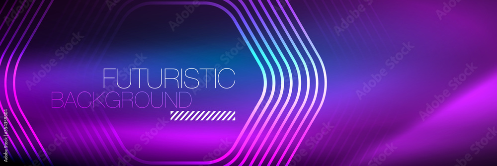 Shiny neon lines, stripes and waves, technology abstract background. Trendy abstract layout template for business or technology presentation, internet poster or web brochure cover, wallpaper Shiny neon lines, stripes and waves, technology abstract background. Trendy abstract layout template for business or technology presentation, internet poster or web brochure cover, wallpaper