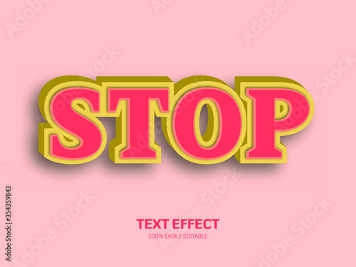 Editable 3d style text effect. Colorful font mode