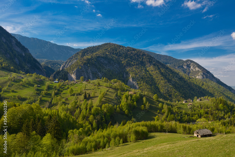 Obraz premium Magura village,a picturesque place from Brasov county, Transylvania, Romania. Beautiful landscape.