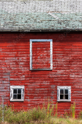 Faded Old Wall of a Red Barn