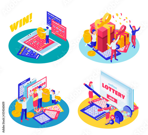 Lottery Jackpot Isometric Concept 
