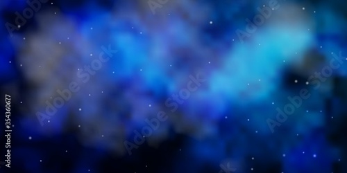 Dark BLUE vector background with colorful stars. Colorful illustration in abstract style with gradient stars. Best design for your ad, poster, banner.
