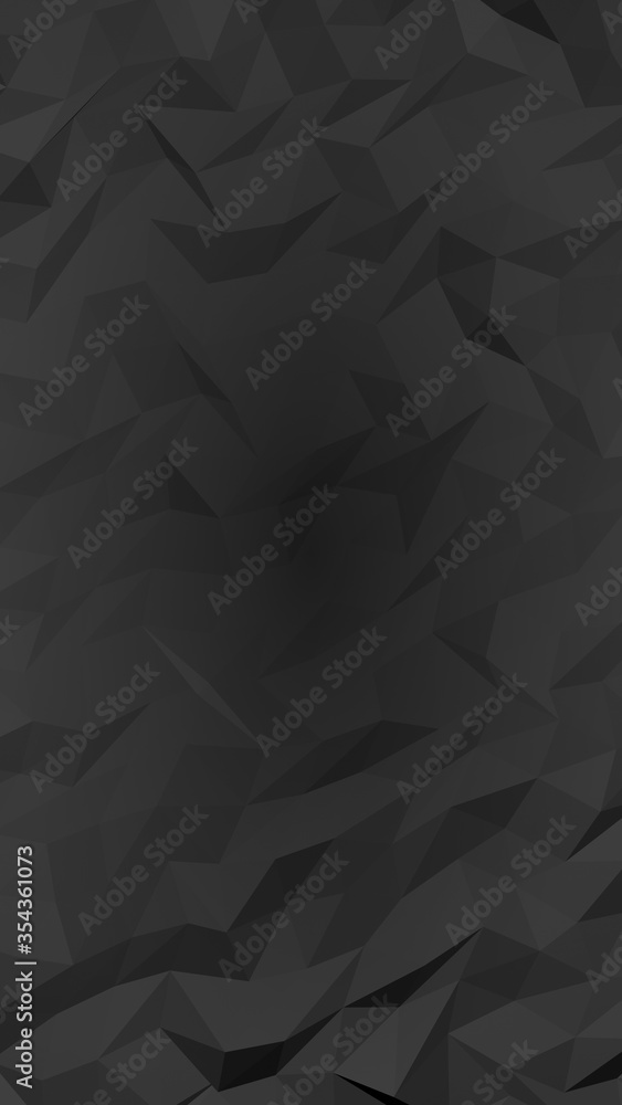 Black abstract background. Lowpoly backdrop. Gloomy crumpled paper. Vertical orientation. 3D illustration Black abstract background. Lowpoly backdrop. Gloomy crumpled paper. Vertical orientation. 3D illustration