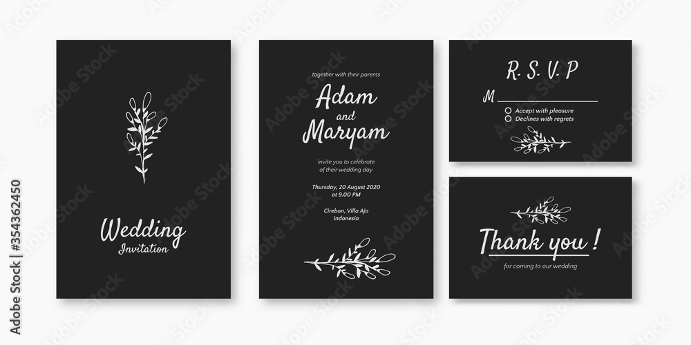 wedding invitation cover set with beauty minimalist floral flower abstract doodle hand drawn style ornament decoration background mockup elegant template vector illustration frame wedding invitation cover set with beauty minimalist floral flower abstract doodle hand drawn style ornament decoration background mockup elegant template vector illustration frame