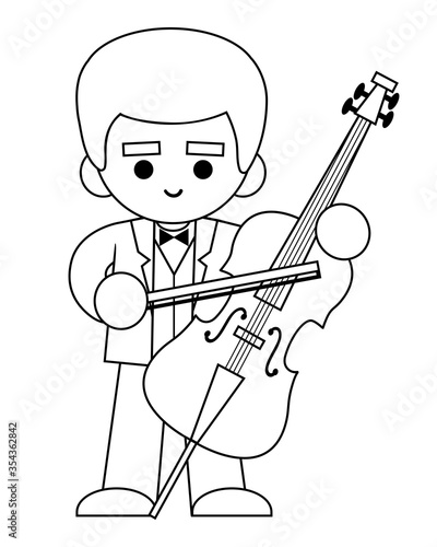 Coloring book, Musician and cello