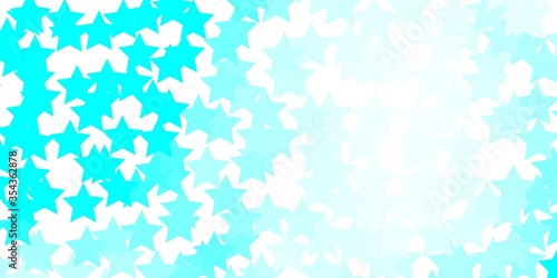 Light Blue, Green vector texture with beautiful stars. Shining colorful illustration with small and big stars. Pattern for new year ad, booklets.