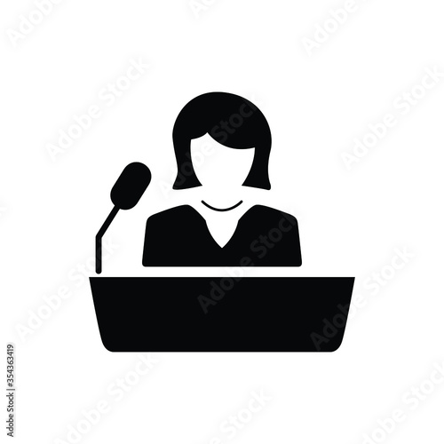 speaker on the seminar, leader in the group