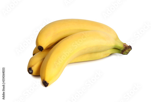 Ripe yellow banana on a white background. Ingredients for cooking
