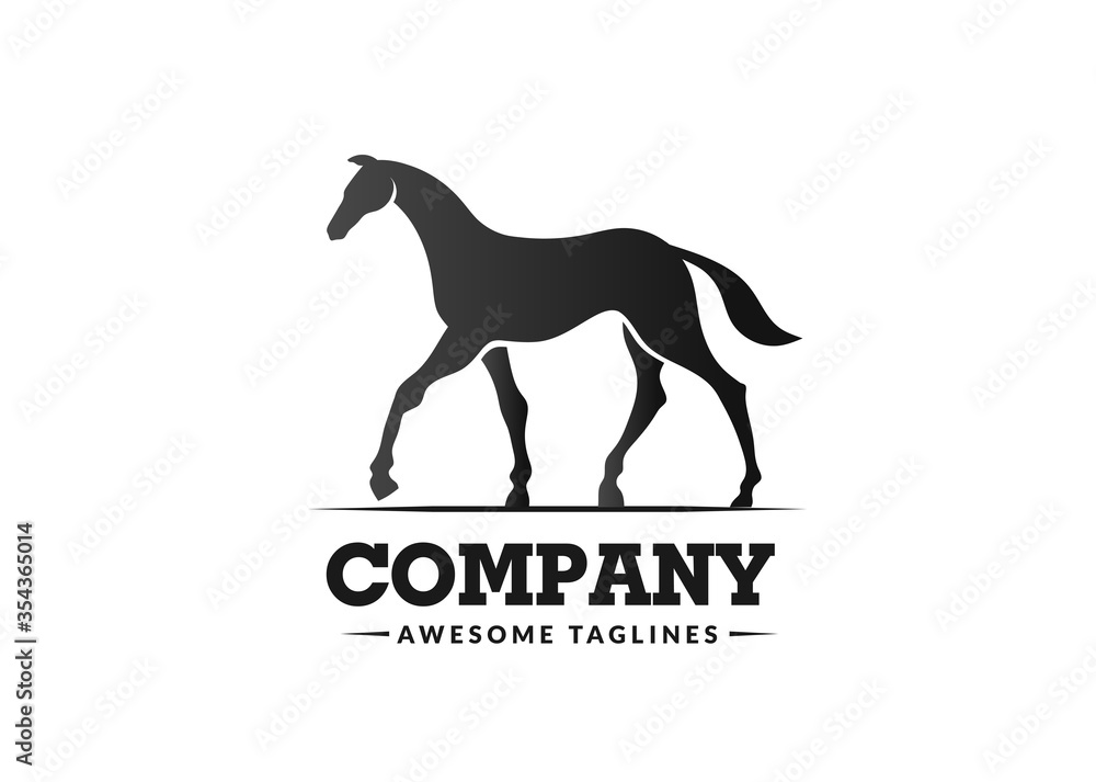 Fototapeta premium stylized illustration of Horse Silhouette Logo Design 