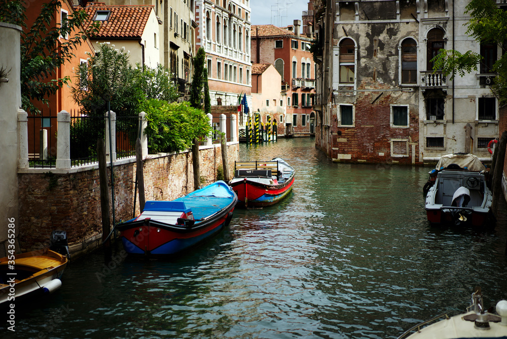 View of the canal in the afternoon in Venice. Italy. 