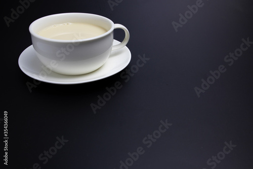 soybean milk in white glass