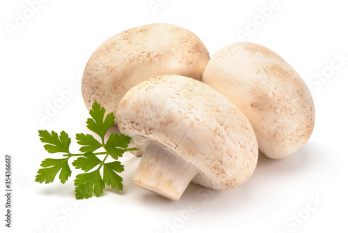 Champignon mushrooms, isolated on white background