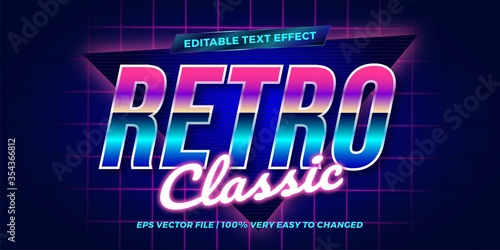 Retro Classic Editable text effect concept