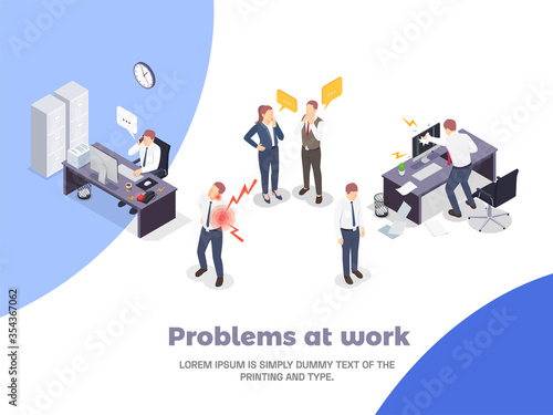 Problem Situations At Work Isometric Concept