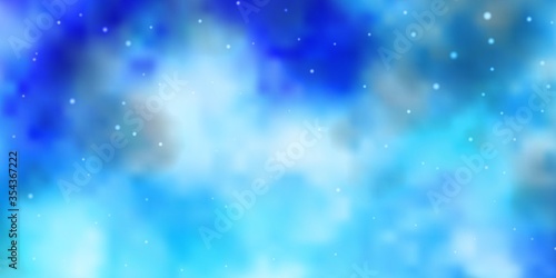 Light BLUE vector background with small and big stars. Colorful illustration in abstract style with gradient stars. Theme for cell phones.