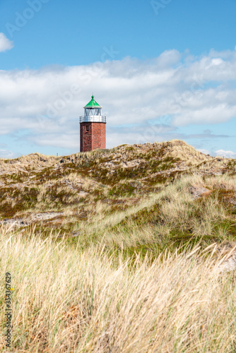 Lighthouse Quermarkenfeuer Rotes Kliff on the island of Sylt