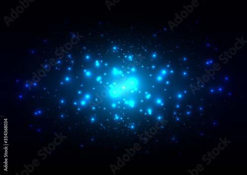 abstract vector blue glowing light background effect. Magic glow sparkling texture.illustration vector design background