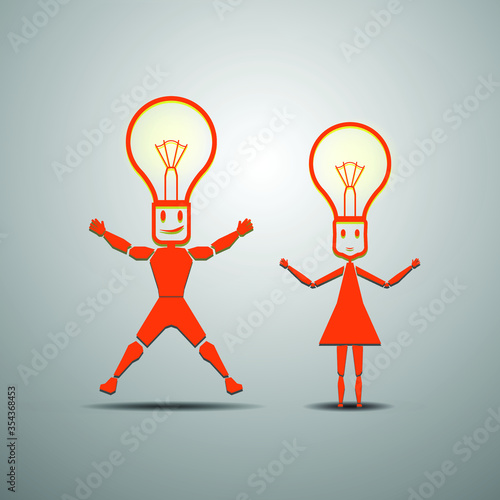 Creative innovative team work business idea and communication icon