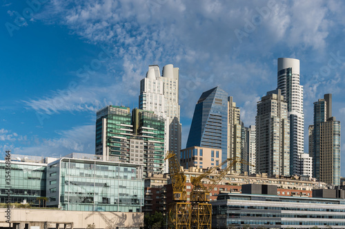 Daytime view of the buildings in the financial district in Puerto Madero, Buenos Aires