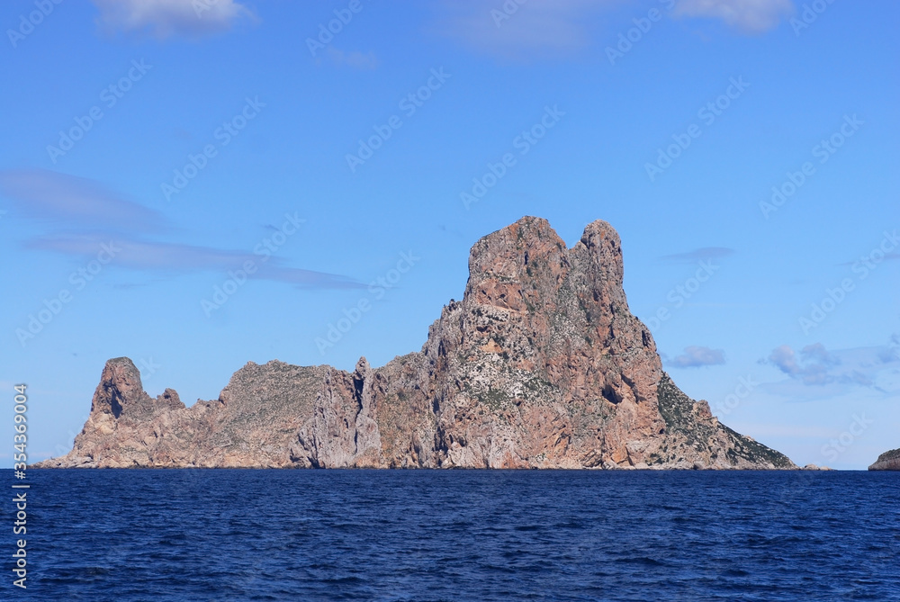 Rock in the middle of the Mediterranean sea