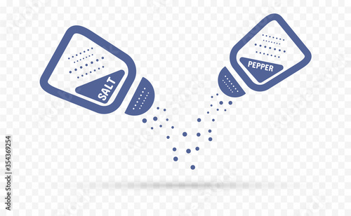 
Emblem of salt shaker in flat style. Icon of salt. Vector graphics.