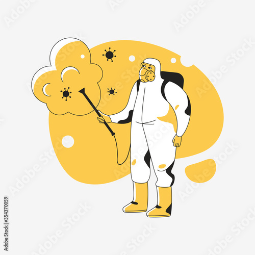 Disinfector. Vector. Cartoon. Isolated art on white background. Flat