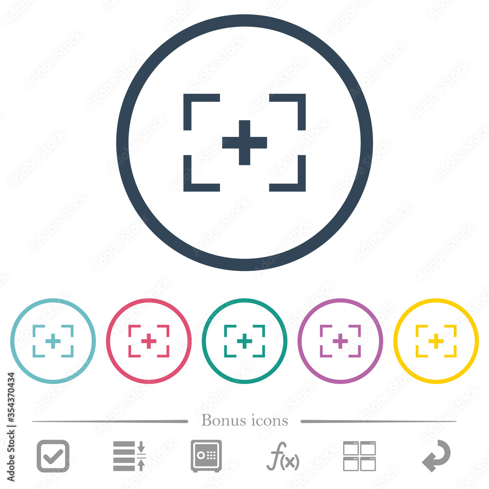 Obraz premium Camera crosshairs flat color icons in round outlines