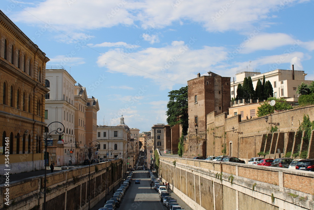 old street in rome city center