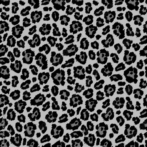 Animal print  snow leopard texture  seamless patterns tiling. Vector illustration.