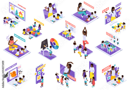 Kindergarten Online Isometric Set 