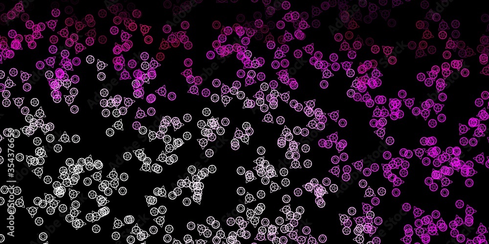 Dark Pink vector background with occult symbols. Dark Pink vector background with occult symbols.