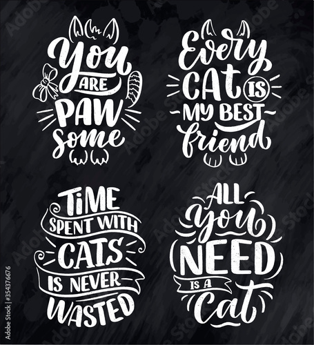 Set with funny lettering qu...