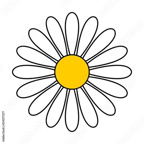 Fototapeta Naklejka Na Ścianę i Meble -  Stylized Daisy Flower. Vector Image.	