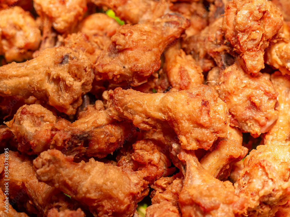 Fried chicken calves at street food Thailand, Instant food. Fried chicken calves at street food Thailand, Instant food.