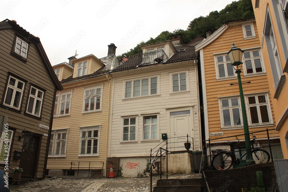 Maisons en bois vieille ville de Bergen Norvège 