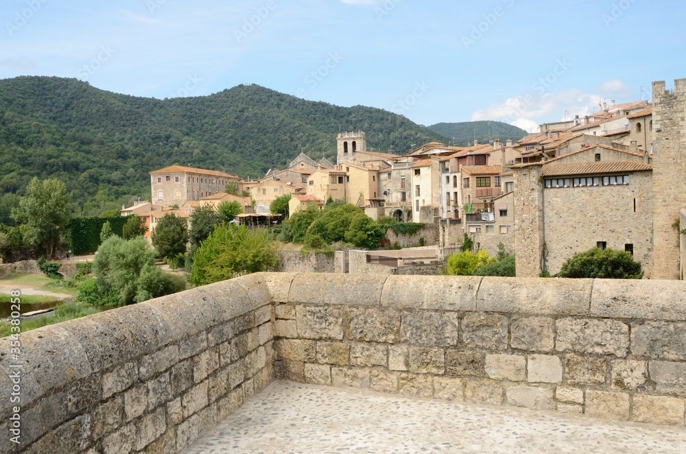 Medieval village of Besalu, a village of Girona, Spain.