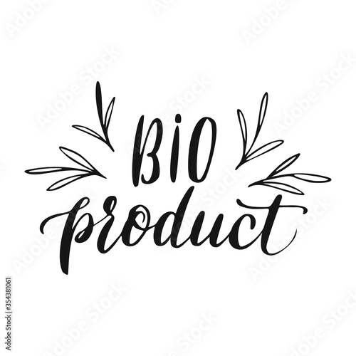 Wallpaper Mural Bio Lettering. Eco Food Hand Drawn Sign. Torontodigital.ca