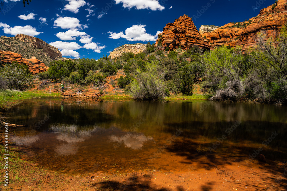 I captured this image outside of Sedona, Arizona, on a remote road, where I found a beautiful little lake with lots of reflections.