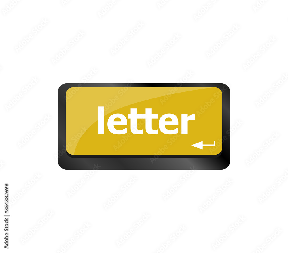 Computer keyboard with letter key - internet concept Computer keyboard with letter key - internet concept
