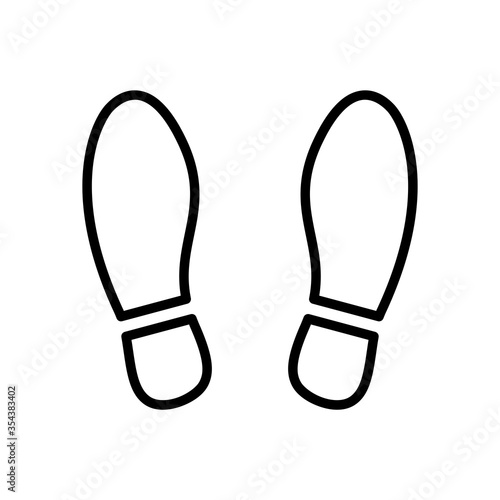 A Pair of Shoeprints or Footprints Icon. Vector Image.