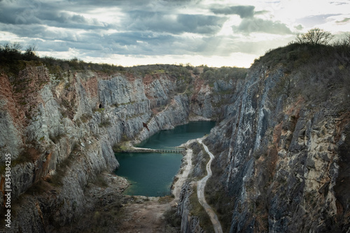 Lom velka amerika, Great america quarry near Prague, Czech Republic.