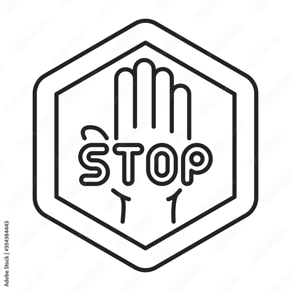 Stop violence black line icon. Protection of victims of bullying concept. Isolated vector element. Outline pictogram for web page, mobile app, promo. Stop violence black line icon. Protection of victims of bullying concept. Isolated vector element. Outline pictogram for web page, mobile app, promo.