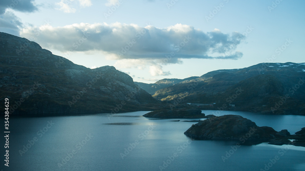 fjord lake in the mountains in Norway