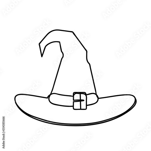 Continuous stylized modern witch hat pattern for your Halloween design