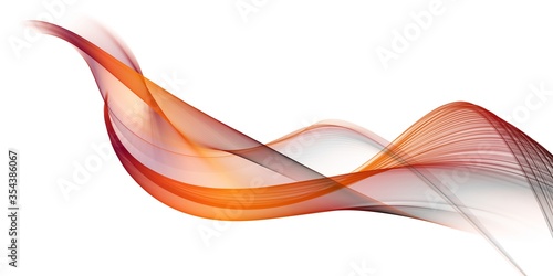 Abstract smooth color wave . Curve flow red motion illustration