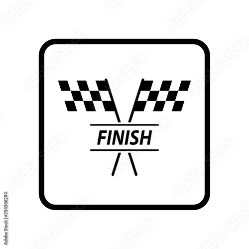 race flag icon, simple design race flag logo template