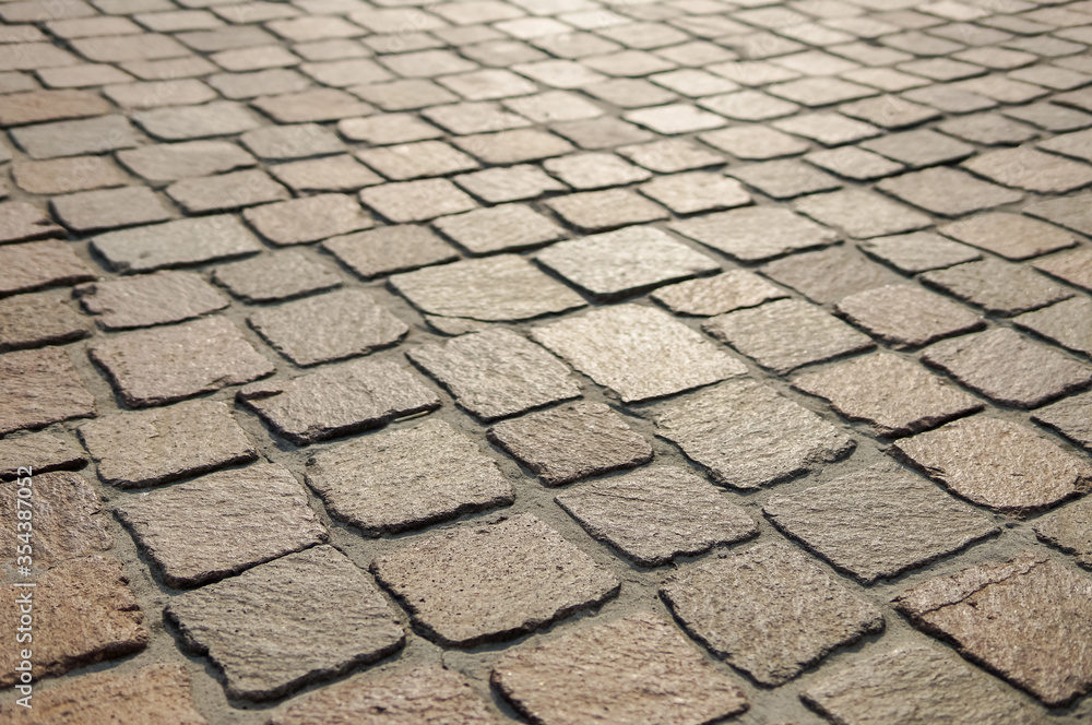 Cobblestone pavement road background