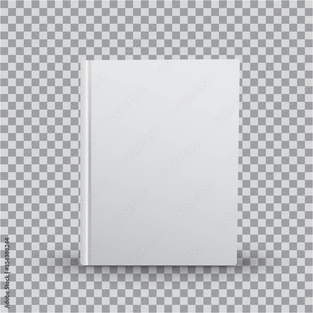 3d Blank book template with white cover on transparent background, front view. Realistic Mock Up of books, vector 3d Blank book template with white cover on transparent background, front view. Realistic Mock Up of books, vector