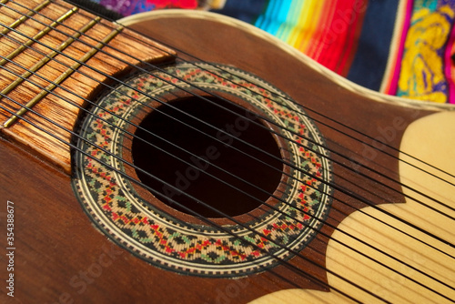 Charango, a traditional string instrument from the Andean region of South America, used in folk music from Bolivia, Peru, Ecuador, Chile and Argentina