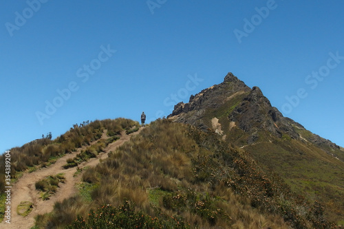 Rucu Pichincha volcano on a beautiful sunny morning